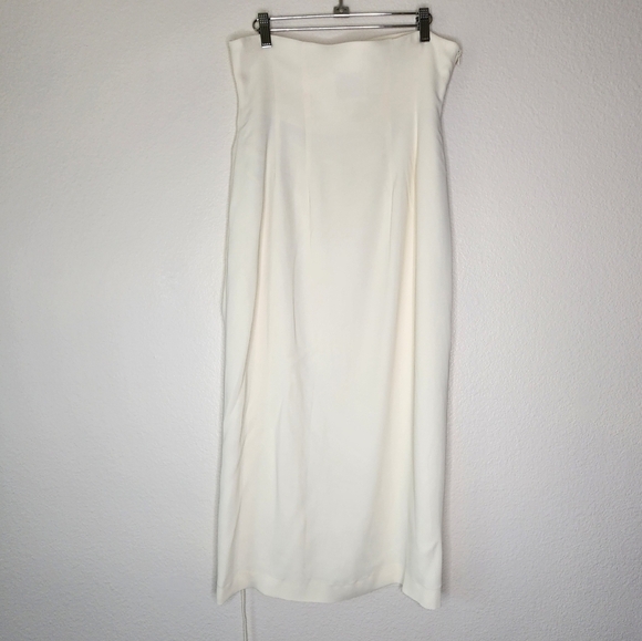 Nanushka Cream Malorie High Waist Split Ruched Skirt XL - Picture 4 of 7